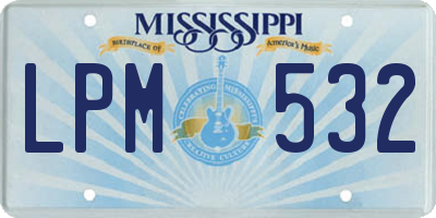 MS license plate LPM532