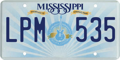 MS license plate LPM535