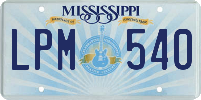 MS license plate LPM540