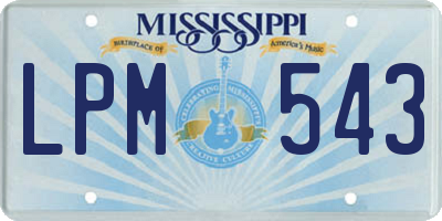 MS license plate LPM543
