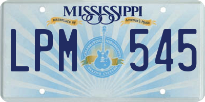 MS license plate LPM545