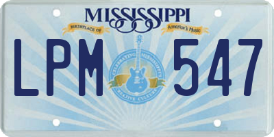 MS license plate LPM547