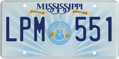 MS license plate LPM551