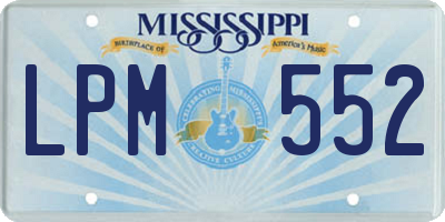 MS license plate LPM552