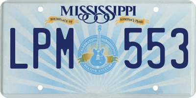 MS license plate LPM553