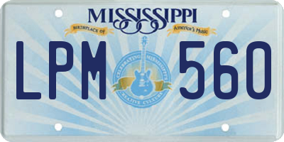 MS license plate LPM560