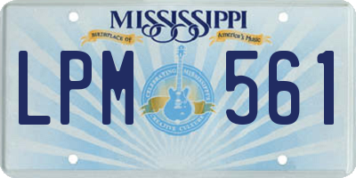 MS license plate LPM561