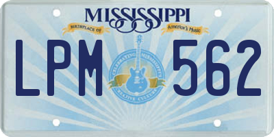 MS license plate LPM562