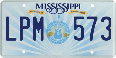 MS license plate LPM573