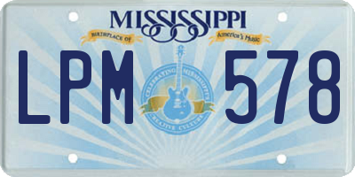 MS license plate LPM578