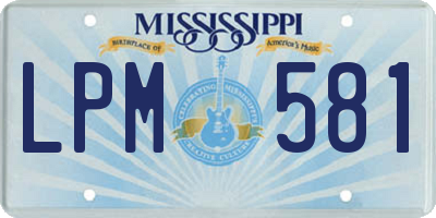 MS license plate LPM581
