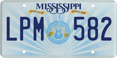 MS license plate LPM582