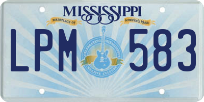 MS license plate LPM583
