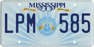 MS license plate LPM585
