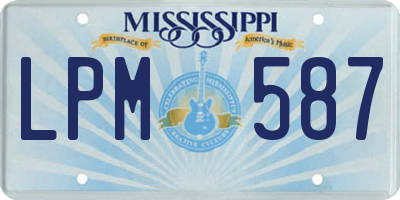 MS license plate LPM587