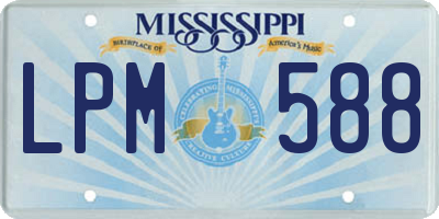 MS license plate LPM588