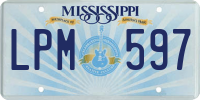 MS license plate LPM597