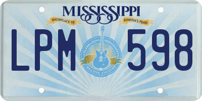 MS license plate LPM598