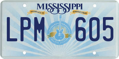 MS license plate LPM605