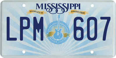 MS license plate LPM607