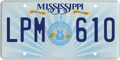 MS license plate LPM610