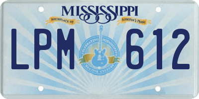 MS license plate LPM612
