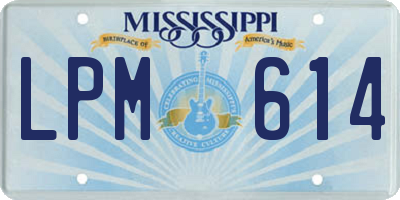 MS license plate LPM614