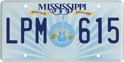 MS license plate LPM615