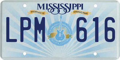 MS license plate LPM616