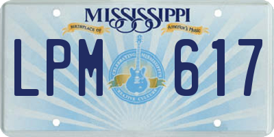 MS license plate LPM617