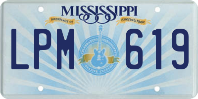 MS license plate LPM619