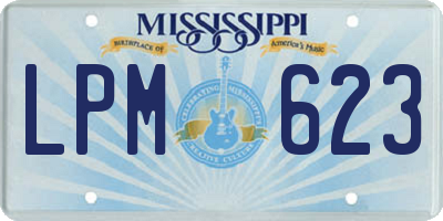 MS license plate LPM623