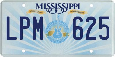 MS license plate LPM625