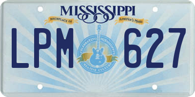 MS license plate LPM627