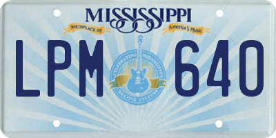 MS license plate LPM640