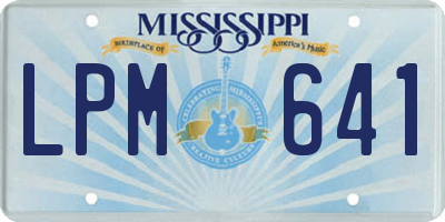 MS license plate LPM641