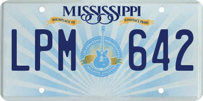 MS license plate LPM642
