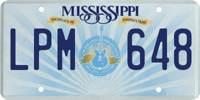 MS license plate LPM648