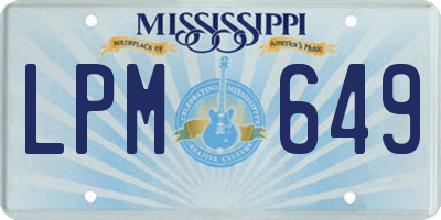 MS license plate LPM649