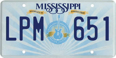 MS license plate LPM651