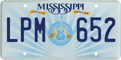 MS license plate LPM652