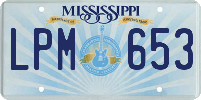 MS license plate LPM653