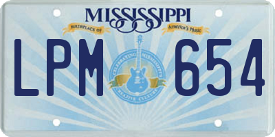 MS license plate LPM654