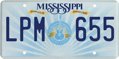 MS license plate LPM655