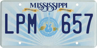 MS license plate LPM657