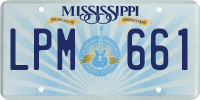 MS license plate LPM661