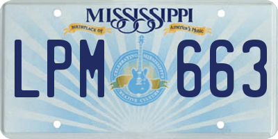 MS license plate LPM663