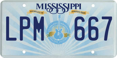 MS license plate LPM667