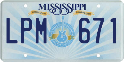 MS license plate LPM671