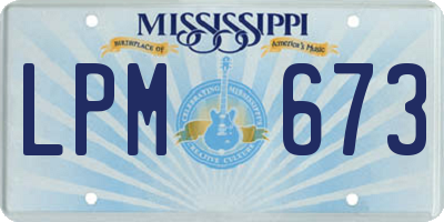 MS license plate LPM673